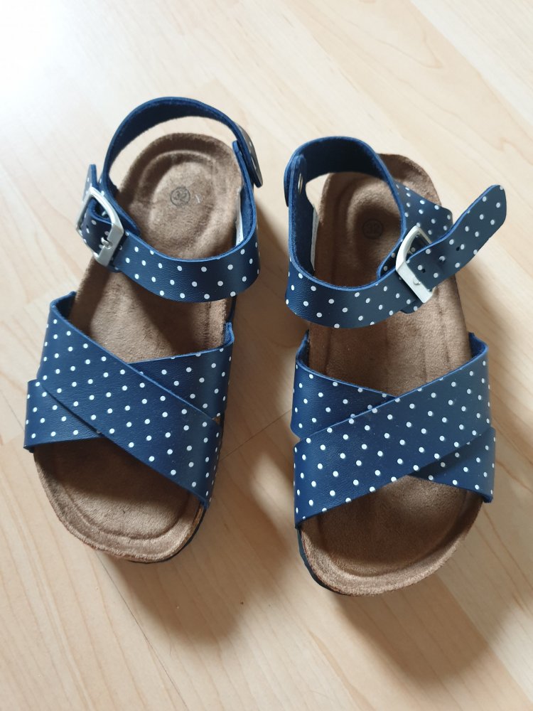 Sandalen blau weiß Punkte 32 