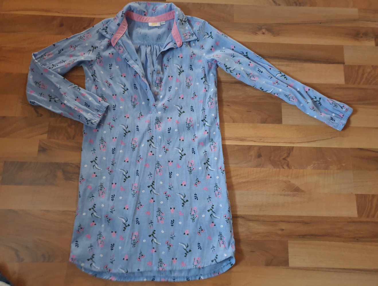 Frühling Kleid blau Blumen 134 140