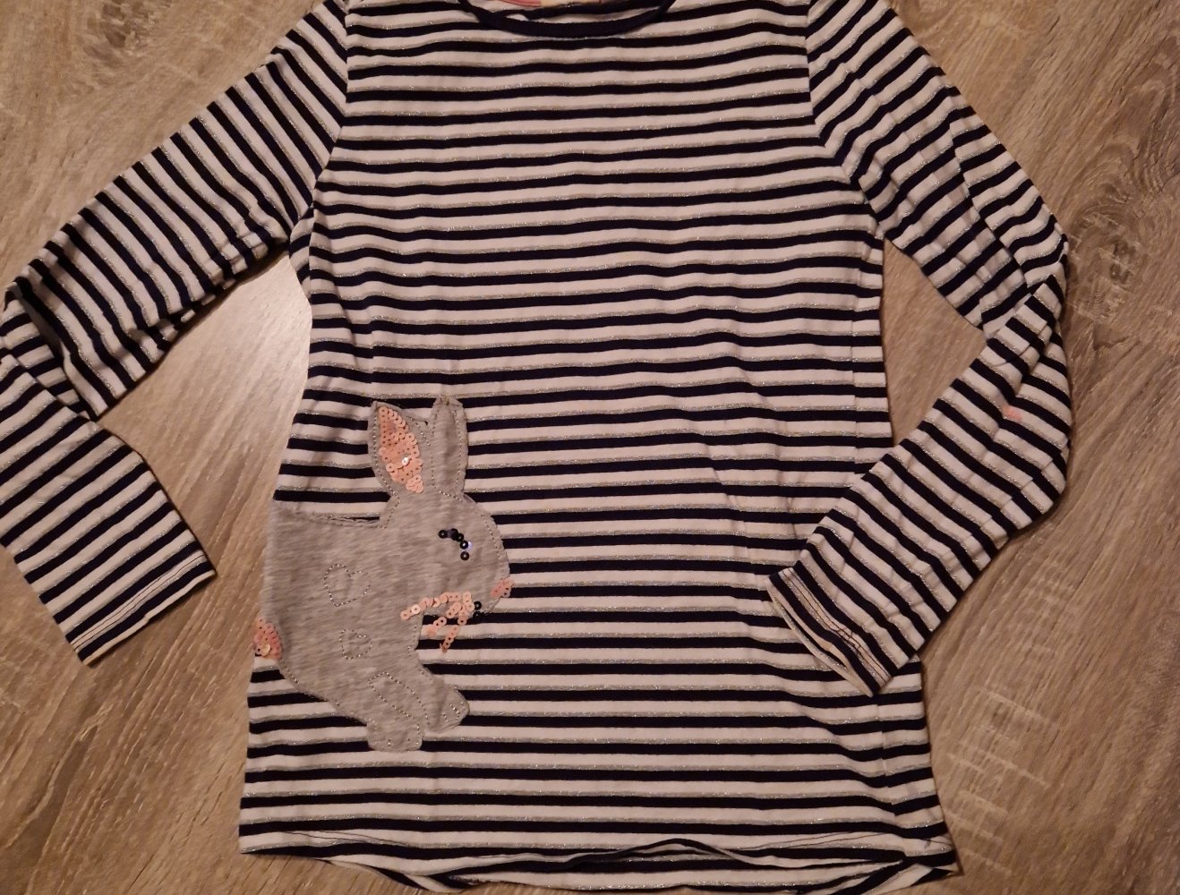 LA-Shirt blau gestreift Hase Ostern 134 140