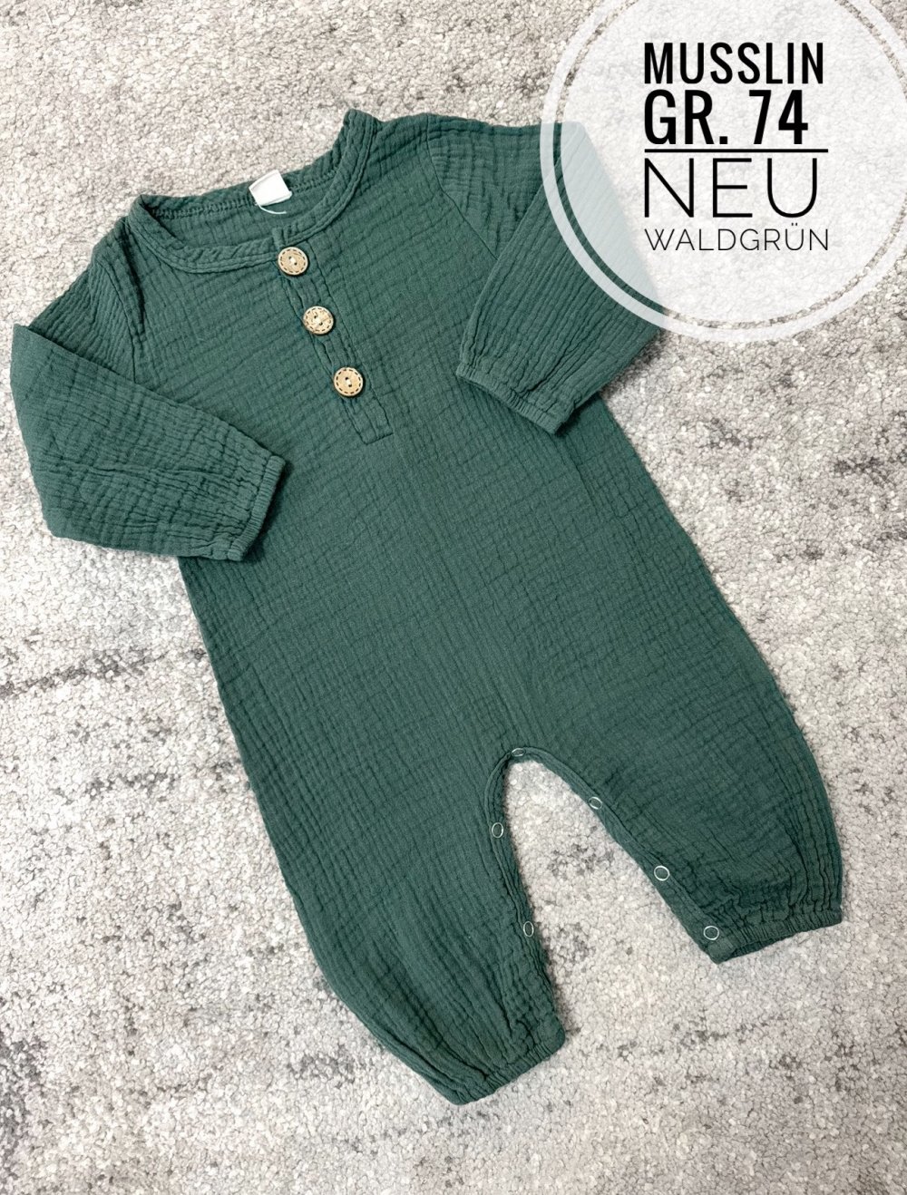 74 Baby Body musselin musslin Strampler Overall Einteiler Baumwolle
