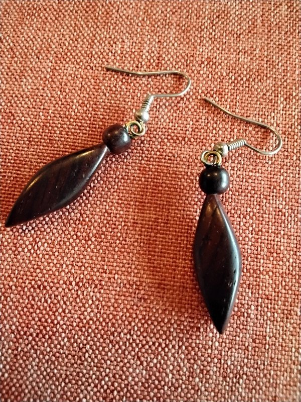 Ohrhänger aus Echtholz, Ohrringe, Edelstahl