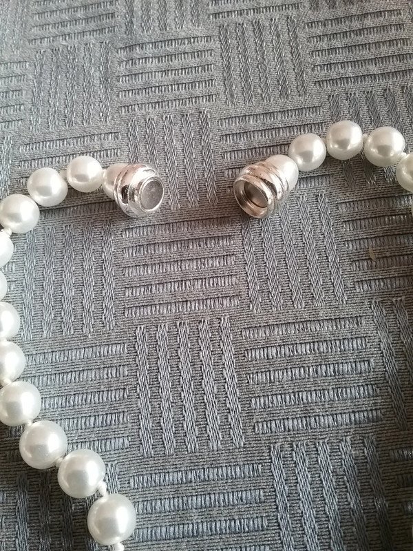 Schmuckset Perlen, weiß, silberfarben, Modeschmuck