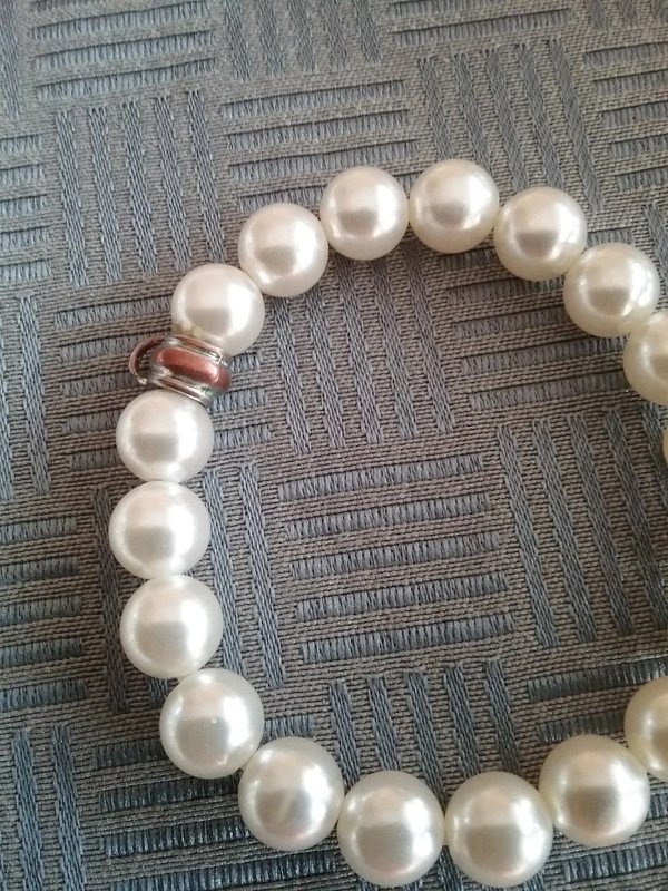 Schmuckset Perlen, weiß, silberfarben, Modeschmuck