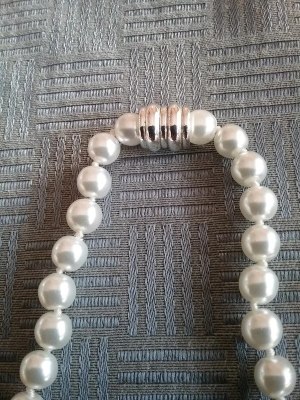 Schmuckset Perlen, weiß, silberfarben, Modeschmuck