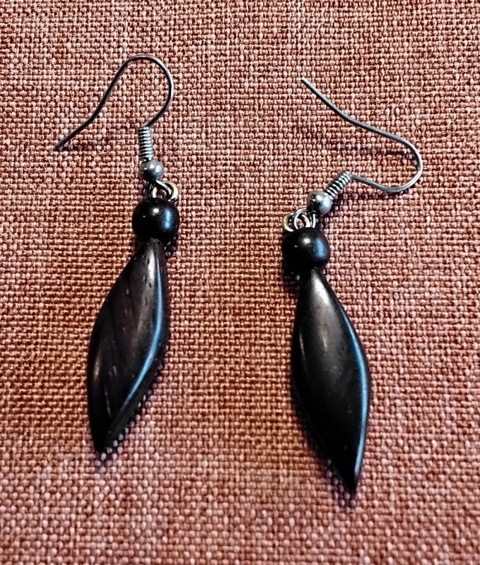 Ohrhänger aus Echtholz, Ohrringe, Edelstahl