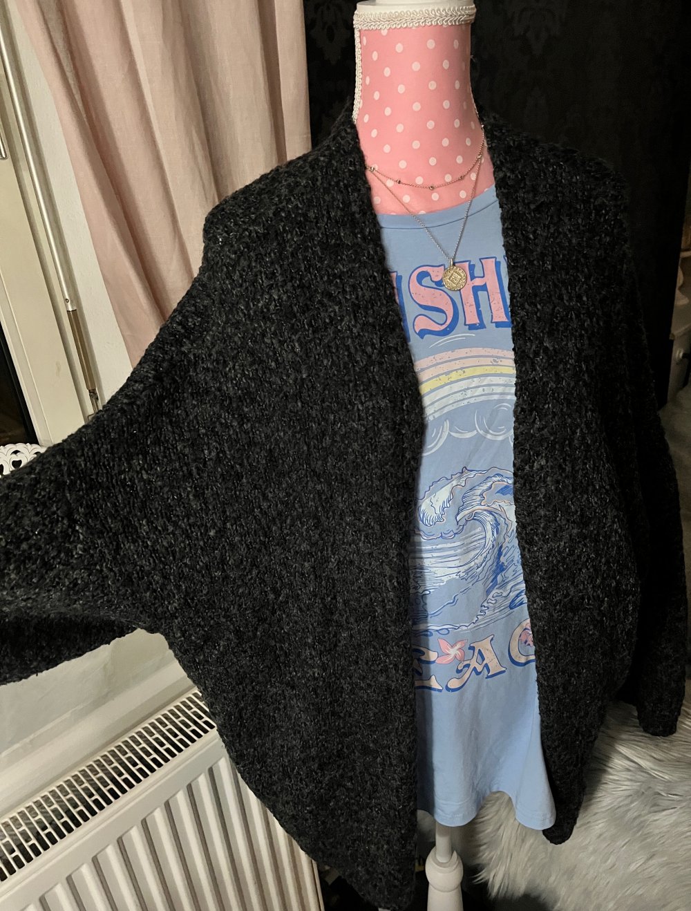 Oversize Cardigan Anthrazit Gr XL