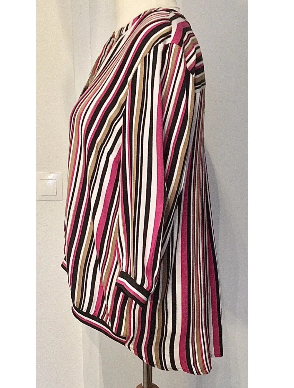 C&A Schlupfbluse Bluse Gr.42 Gestreif elastische Bündchen Neuwertig