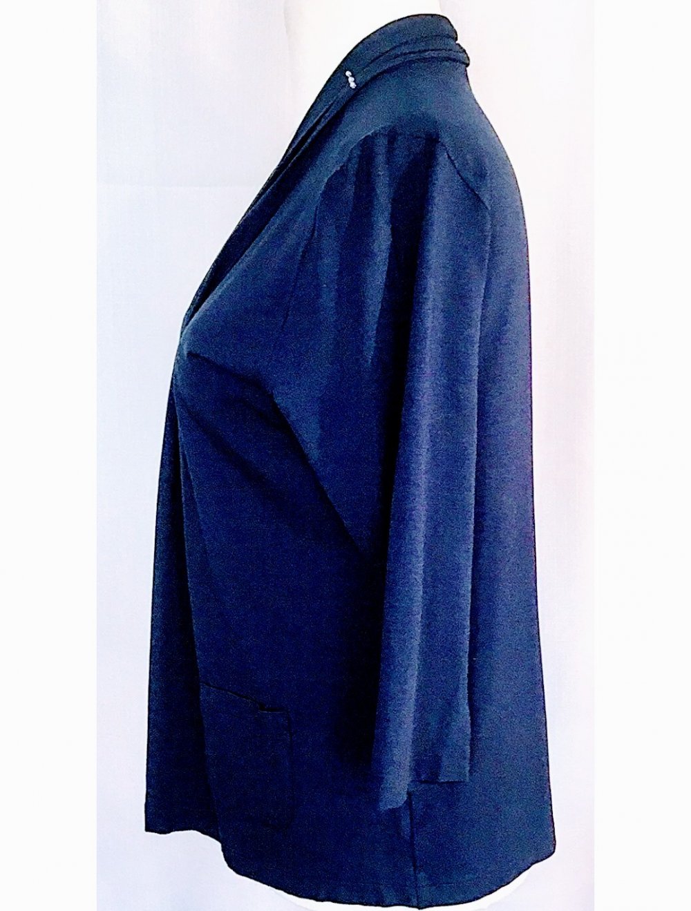 RABE Cardigan Jacket Gr..40 Marineblau Straßsteine Falten Neuwertig