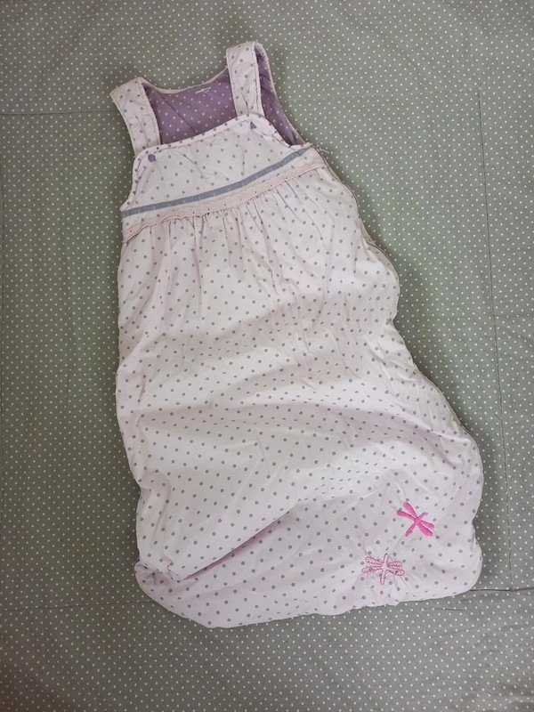 Vertbaudet Schlafsack warm Gr 92/98, rose, dots, Punkte, Herbst, Winter, Übergang