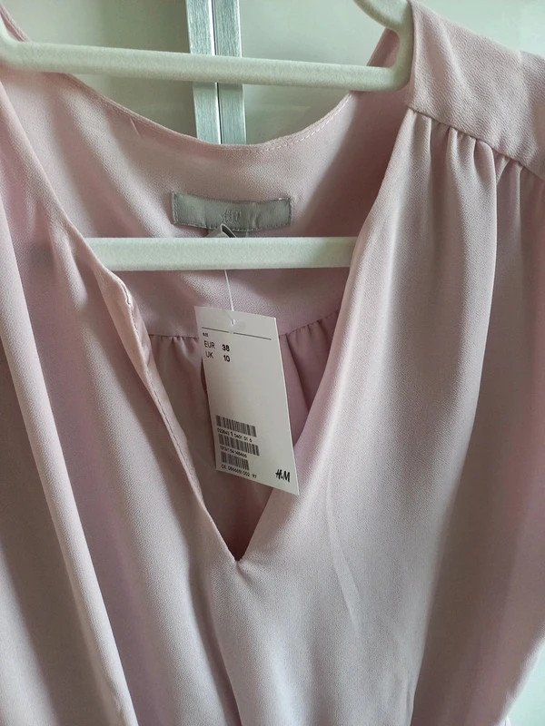 NEU! H&M Kleid Gr M, 38, Elfe, Chiffon, Mini, Frühling, festlich, Hochzeit, rose, Flieder, Kurzarm