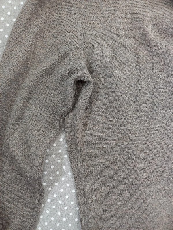 Esprit Pulli Gr S, 36, Damen, Pullover, Feinstrick, braun, grau, taupe, Wasserfall, Frühling, Herbst