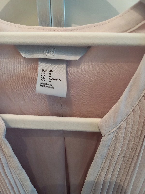 Kleid H&M Gr 36, S, Damen, Puder, creme, nude, festlich, Chiffon, Sommer