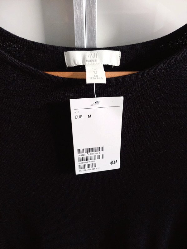 NEU! H&M Kleid Gr M, 38, Damen, neu, Strick, Feinstrick, 3/4 Ärmel, schwarz, Herbst, Winter