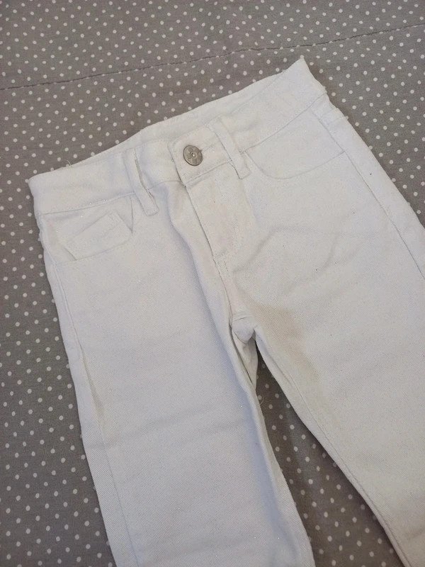 TOP! Blukids Jeans Gr. 104, Glitzer, weiß, Italienmode, Mädchen Hose, Sommer