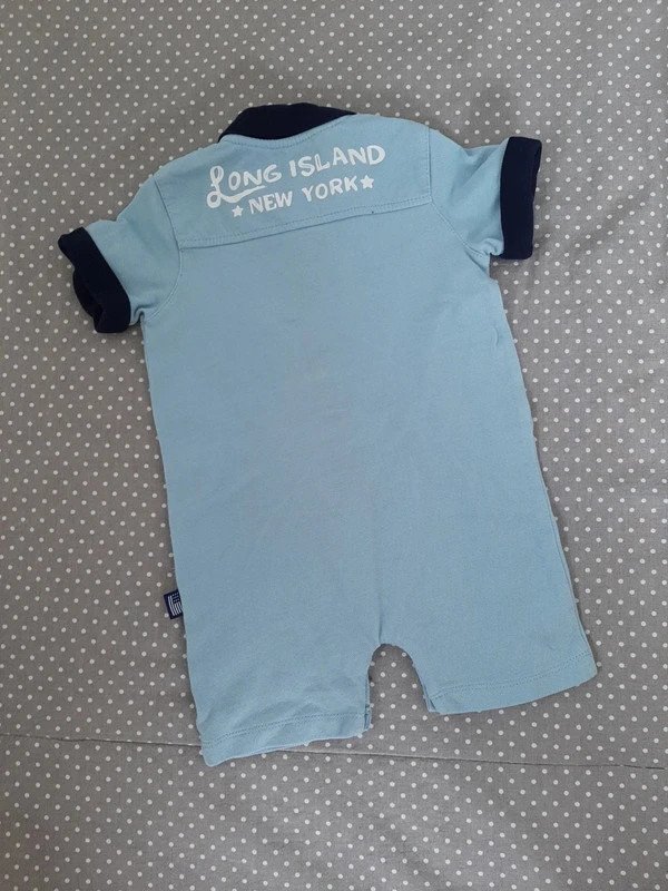 Baby Einteiler Gr 68/74, Original Marines, Junge, Spieler, Strampler, Sommer, Overall, blau, Junge