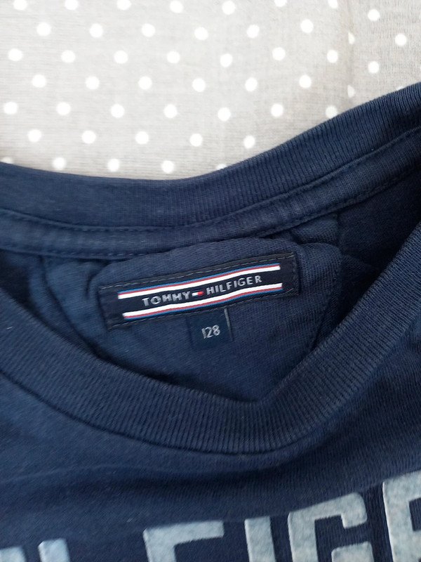 Tommy Hilfiger Shirt Gr 128, Junge, navy, Samtprint, blau, T-Shirt, Sommer