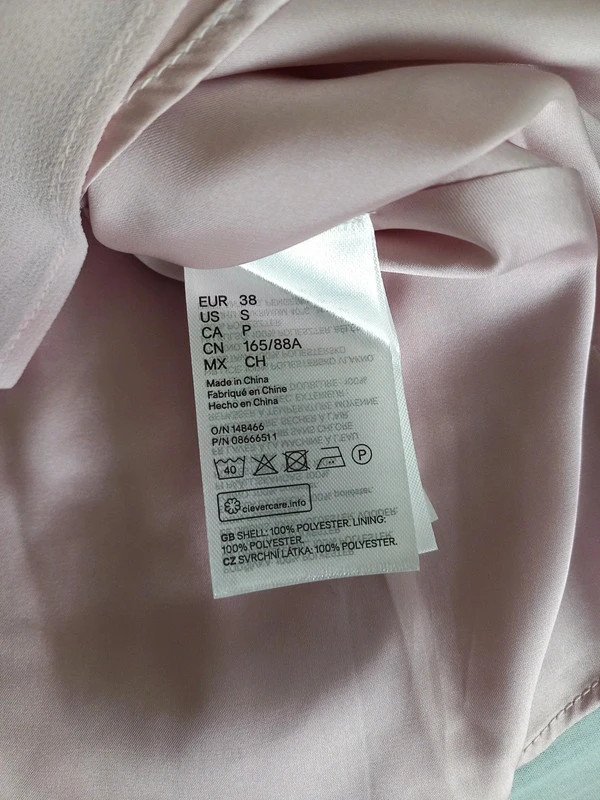NEU! H&M Kleid Gr M, 38, Elfe, Chiffon, Mini, Frühling, festlich, Hochzeit, rose, Flieder, Kurzarm