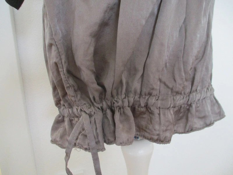 Blogger Bandeau Tube Top Gr. 34/ 36, XS/S aus Seide Italienmode, Damen, Mädchen, taupe Shirt