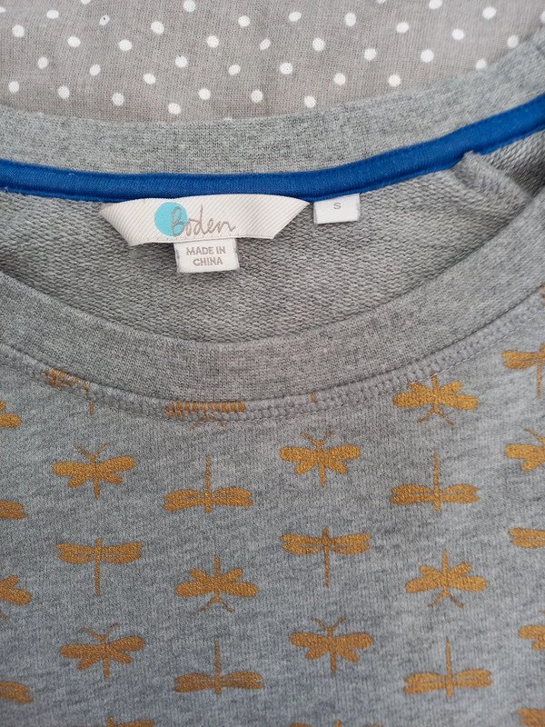 Boden Sweat Pullover Gr 36/S, Damen, grau, gold, Herbst, Winter