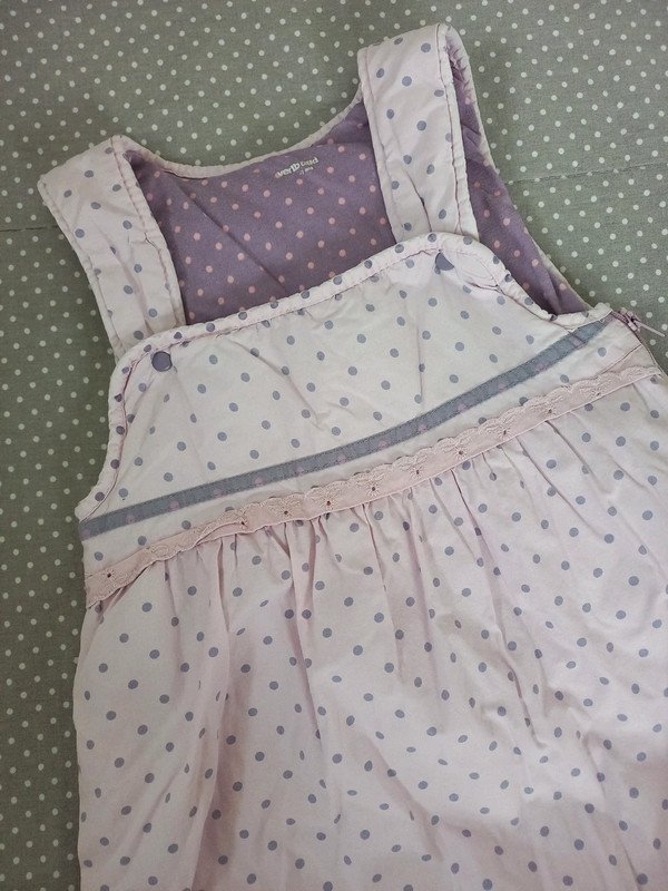 Vertbaudet Schlafsack warm Gr 92/98, rose, dots, Punkte, Herbst, Winter, Übergang