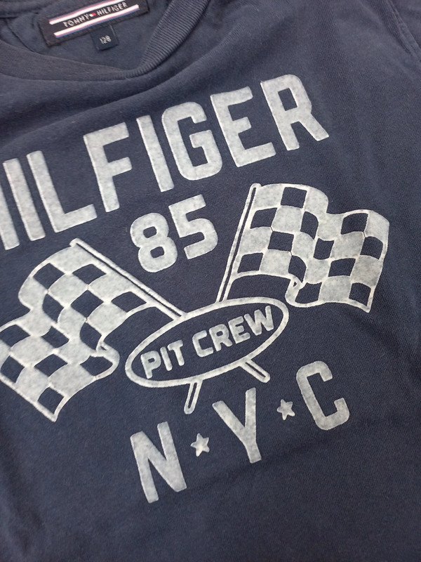 Tommy Hilfiger Shirt Gr 128, Junge, navy, Samtprint, blau, T-Shirt, Sommer