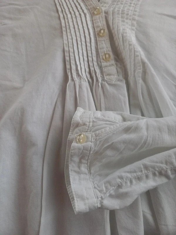 H&M True Vintage Bluse Gr 34/XS, Damen, alternative, Kurzarm, Langarm, weiss, Frühling