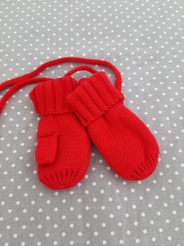 Baby Handschuhe Fäustlinge Döll Dolli Gr 62/68/74 Strick, rot
