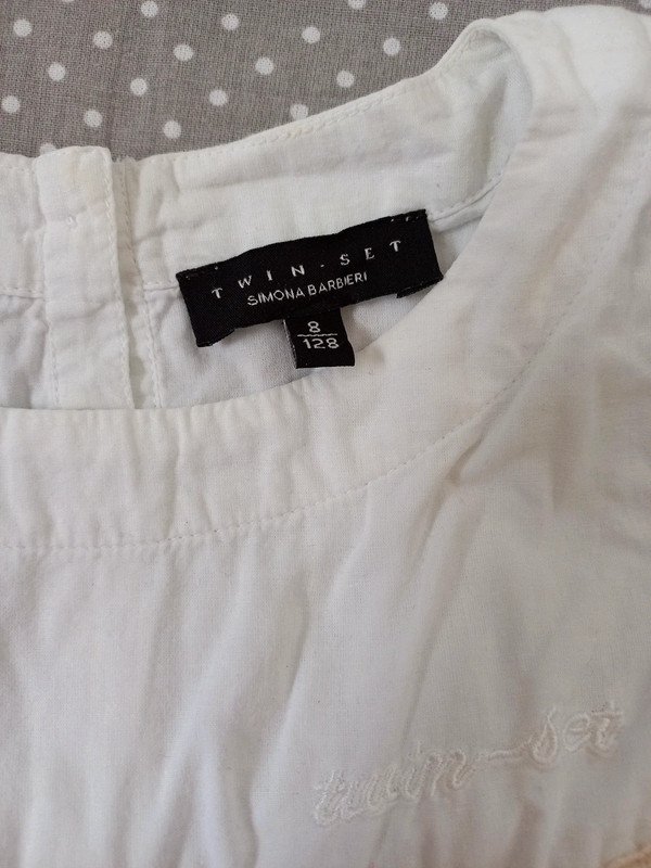 Twin Set Tunika Gr 128 Mädchen, Volants, festlich, Shirt, ärmellos, Sommer