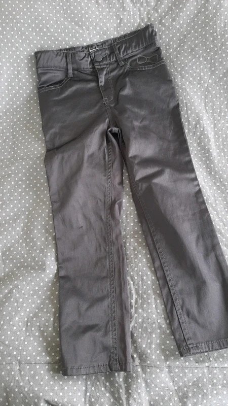 H&M Hose Gr 110 Girls, festlich, dunkelgrau glänzend, Mädchen