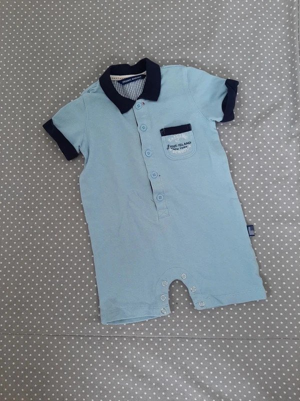 Baby Einteiler Gr 68/74, Original Marines, Junge, Spieler, Strampler, Sommer, Overall, blau, Junge