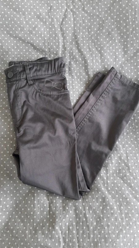 H&M Hose Gr 110 Girls, festlich, dunkelgrau glänzend, Mädchen