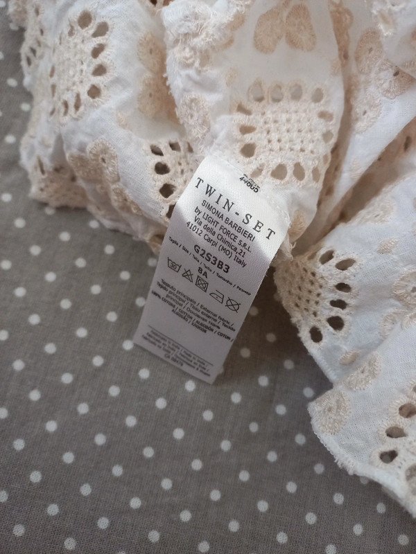 Twin Set Tunika Gr 128 Mädchen, Volants, festlich, Shirt, ärmellos, Sommer