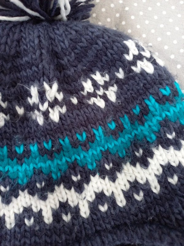 Pusblu Norweger Mütze mit Bommel Gr 54/55, Gr 122/128, blau, Winter 