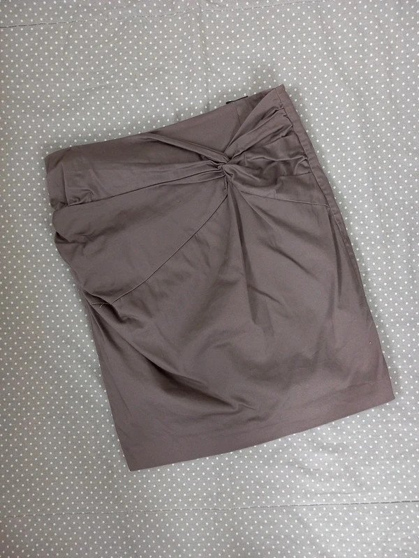 NEUWERTIG! H&M Rock Gr 36/38, S/M, Bleistift, Mini, Raffung, grau, braun, Frühling, festlichHerbst