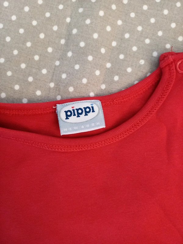 Baby Schühchen + Shirt Set Gr 68, von Pippi, Longsleeve Shirt, rot, Babyboy