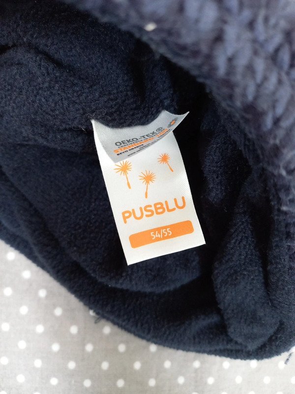 Pusblu Norweger Mütze mit Bommel Gr 54/55, Gr 122/128, blau, Winter 