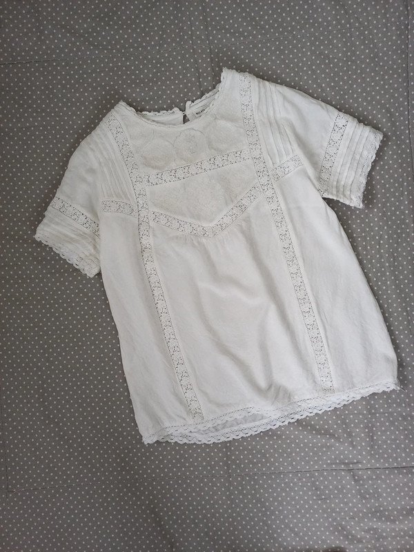 Mulaya Shirt Gr S/M, 36/38, Damen, Bluse, Vintage, Spanien, Spitze, Nostalgisch