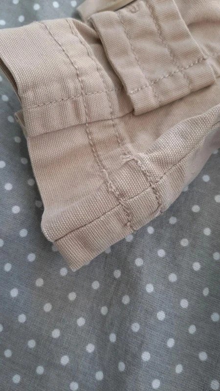 GAP süße Jacke Gr. 116/122 Mädchen, Jacke leicht Trenchcoat kurz, Frühling, Sommer, 3/4 Ärmel, creme, beige