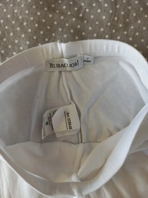 Rubacuori Leggings Gr 122, Glitzer, Capri, Shorts, Hose, knielang, weiß