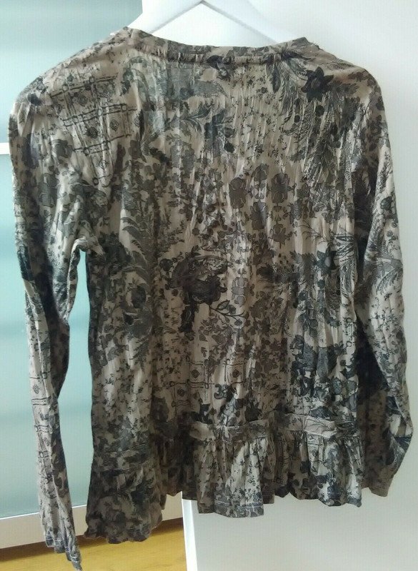 Street One Tunika Gr. 40, L, Damen Shirt, Spitze braun floral nostalgisch, Herbst