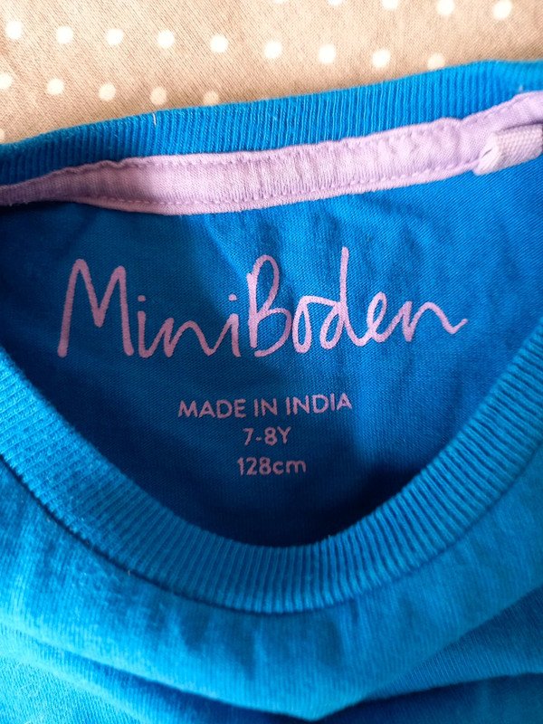 Mini Boden Shirt Gr 128, T-Shirt, Superstitch, Mädchen, Junge, blau, Elefant