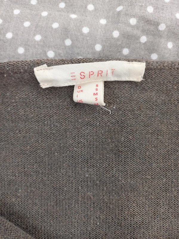 Esprit Pulli Gr S, 36, Damen, Pullover, Feinstrick, braun, grau, taupe, Wasserfall, Frühling, Herbst
