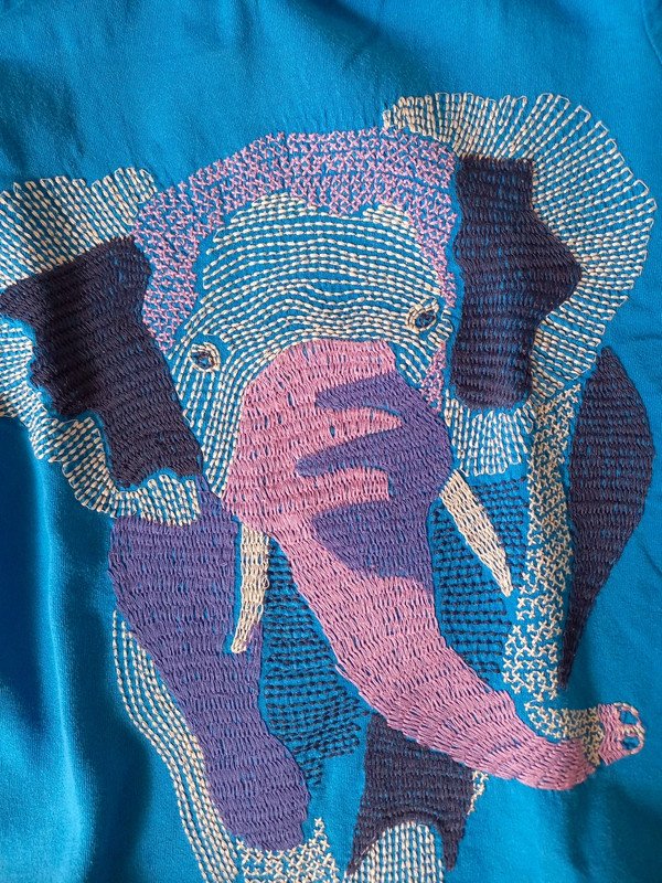 Mini Boden Shirt Gr 128, T-Shirt, Superstitch, Mädchen, Junge, blau, Elefant