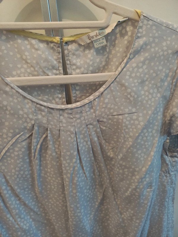 Boden Bluse Gr 36, 38, S/M, Damen, Shirt, grau, festlich, Kurzarm, Frühling
