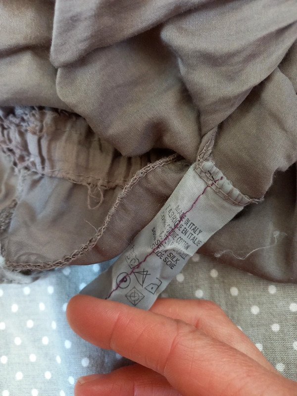 Blogger Bandeau Tube Top Gr. 34/ 36, XS/S aus Seide Italienmode, Damen, Mädchen, taupe Shirt