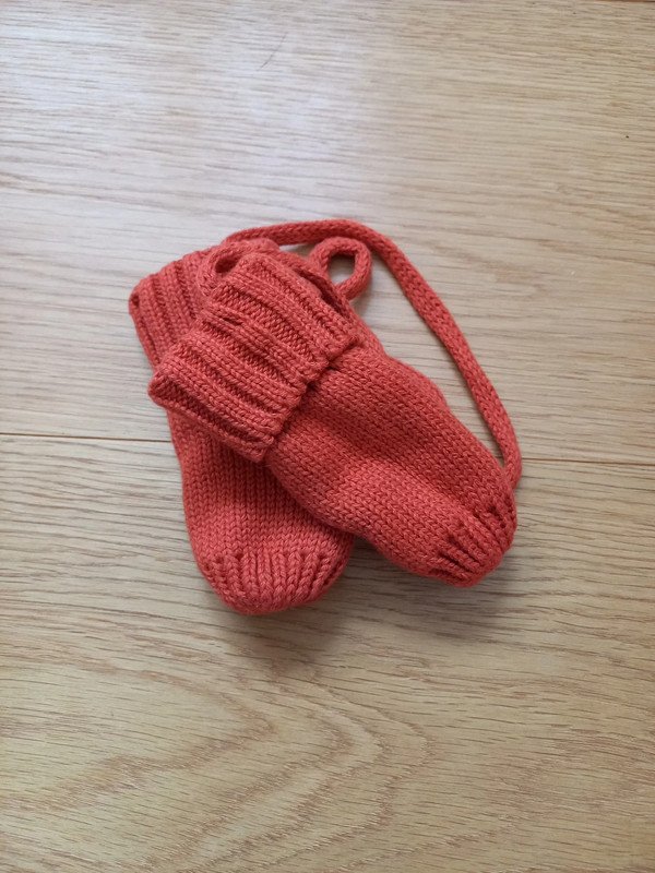 Döll Baby Strickfäustlinge Gr 56/62/68, Handschuhe, rostrot, Herbst, Winter