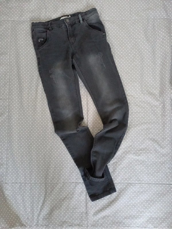 Name it Jeans Gr 140/146/152, Jungs, Skinny, grau, schwarz, festlich, Mädchen