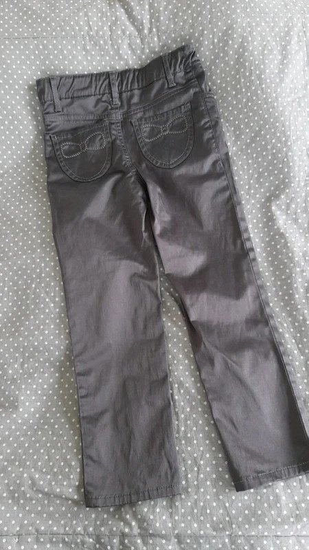 H&M Hose Gr 110 Girls, festlich, dunkelgrau glänzend, Mädchen