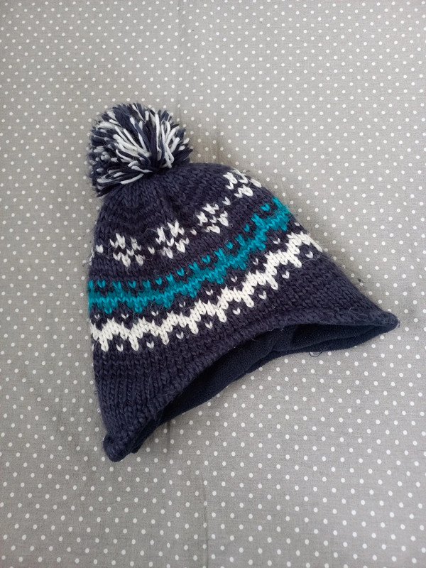 Pusblu Norweger Mütze mit Bommel Gr 54/55, Gr 122/128, blau, Winter 