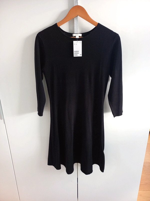 NEU! H&M Kleid Gr M, 38, Damen, neu, Strick, Feinstrick, 3/4 Ärmel, schwarz, Herbst, Winter